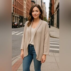 ABOUND Textured Open-Front Knit Cardigan – Women’s Large